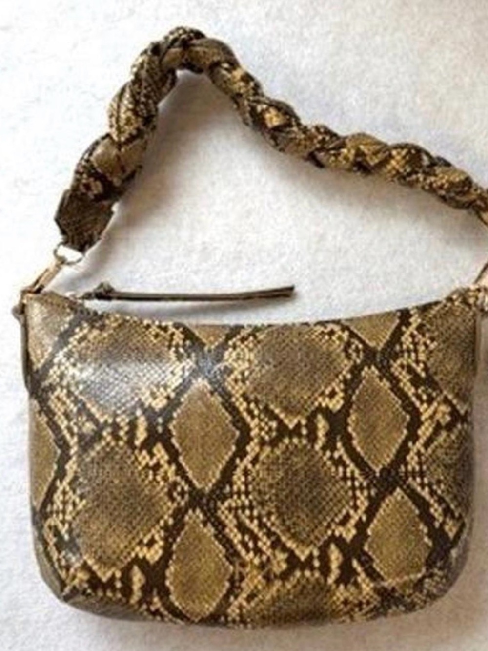 Rebecca Minkoff Brown and Tan Snakeskin-Print Shoulder Bag